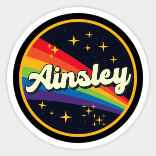 Ainsley // Rainbow In Space Vintage Style Sticker